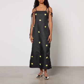 Sister Jane Fanciful Flower Cloqué Midi Dress - MP/UK 12