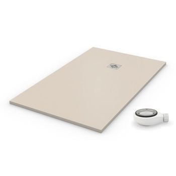 Plato De Ducha Natural Crema - 110x120cm - Resina Con Cargas Minerales