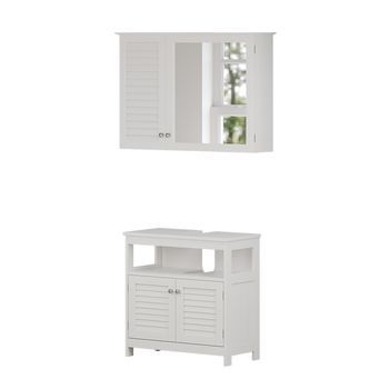 Conjunto De Muebles De Baño Riad 2 Partes, Mueble Bajo Con Estante Intermedio Vicco