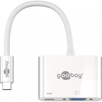 Goobay Hub USB-C/VGA a USB-C Macho/Hembra 0.15 m Blanco