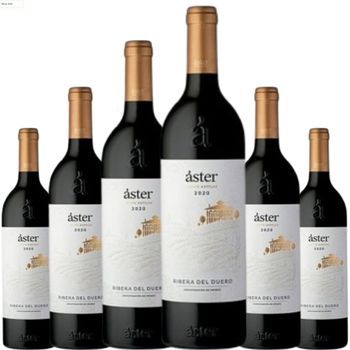 Áster Crianza Vino Tinto Elaborado Con Tinta Del País 75 Cl 14,5 % Pack 6 Botellas