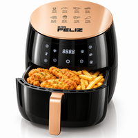 don feliz freidora de aire 45l 1400w air fryer sin aceite con pantalla tactil digital 8 programas temperatura ajustable y temporizador freidora electrica para cocinar asar y dorar
