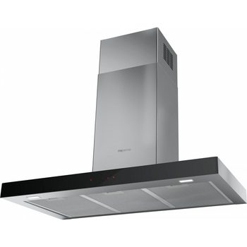 CAMPANA CHIMENEA MEPAMSA STILO NEO 90 INOX +CRISTAL NEGRO ANCHO 90 CM INOX