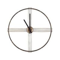 reloj de pared redondo marco de hierro dorado sin numeros 50 cm estilo minimalista ascona