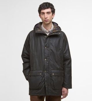 Barbour para hombre. MWX2494 Parka Bedale Wax verde oliva (M), Casual, Algodón
