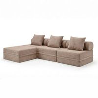 sofa modular 31puff convertible terciopelo a rayas taupe
