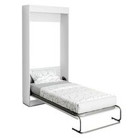 cama plegable dormitorio juvenil cama de invitados abatible vertical color blanco mate 90x190 cm