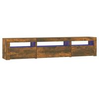 mueble de tv con luces led roble ahumado 195x35x40 cm vidaxl