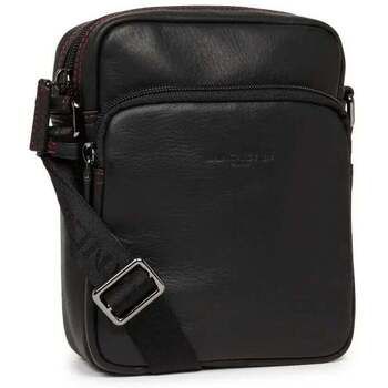 LANCASTER Bolso Bolsa de cuero Soft Vintage 320-10 Negro/Rojo para hombre