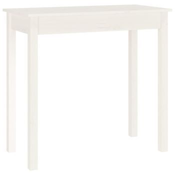 Mesa Consola | Mesa De Entrada | Mesa Auxiliar De Madera Maciza De Pino Blanco 80x40x75 Cm