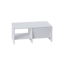 mesa baja de madera laris - 90 x 45 x 35 cm - blanco