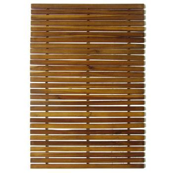 Set 3 Alfombras De Acacia Para El Baño, 80 X 50 Cm