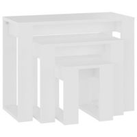 3 uds mesas apilables  mesita auxiliar  mesa de cafe madera contrachapada blanco