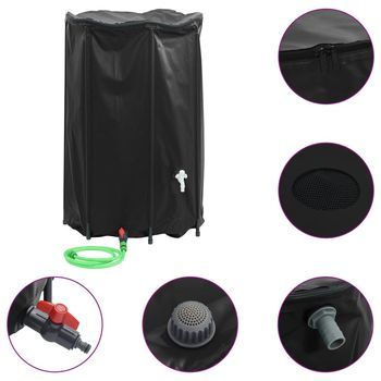 Depósito De Agua Plegable Con Grifo Pvc 1000 L Vidaxl