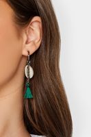 pendientes largos con conchas