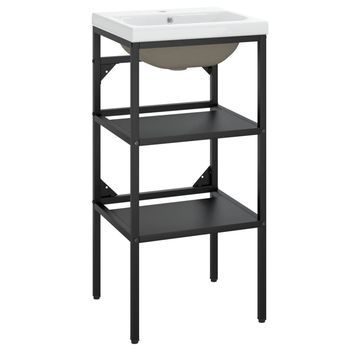 Estructura De Baño Con Lavabo | Mueble De Lavabo Incorporado Hierro Negro