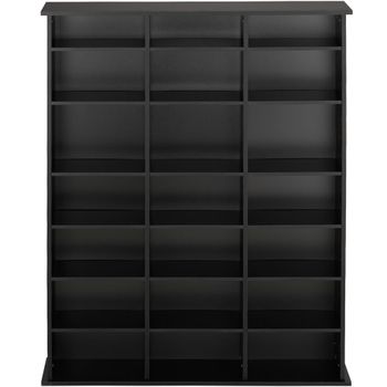 Estantería para cd y estantes regulables 105,5x19x136,5cm negro