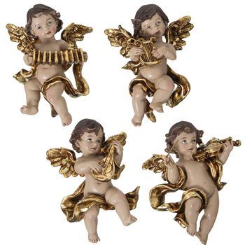 Set 4 Musico Beige Y Dorado