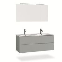 composicion bano lavabo doble 5 piezas venere gris mate en mdf