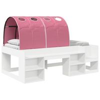 estructura de cama con barandas de cama 3 uds blanco y rosa vidaxl