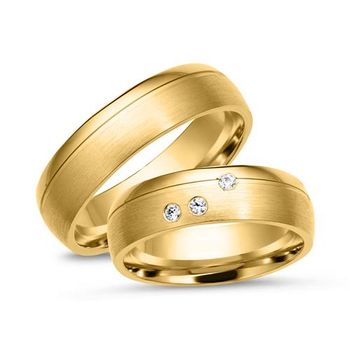 Alianzas 8 quilates oro amarillo 3 diamantes