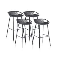 pack 4 taburetes altos 88x47 cm polipropileno negro