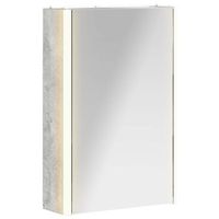 armario con espejo de bano gris concreto 33 x 115 x 50 cm vidaxl