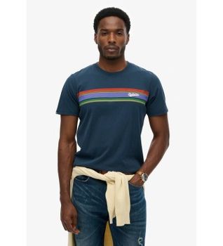 Superdry para hombre. M1012356A Camiseta Outdoor Relaxed marino (S), Casual, Algodón, Manga corta