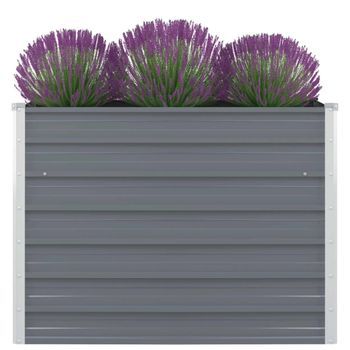 Jardinera Elevada 100x100x77 Cm Acero Galvanizado Gris