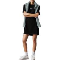 calvin klein jeans vestido robe calvin klein jeans noire en jersey de coton para mujer