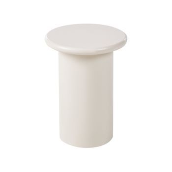 Mesa Auxiliar Redonda Diseño Escandinavo Tradicional Mdf Madera Blanco Campti