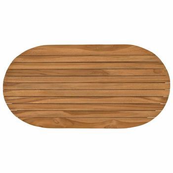 Encimera 80 X 40 X 3,5 Cm Ovalado Madera De Teca Maciza Natural Vidaxl