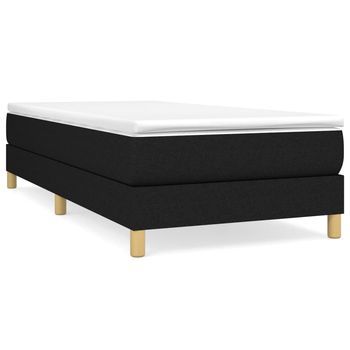 Estructura De Cama Individual Para Adultos Con Somier - Tela Negro 90x190 Cm