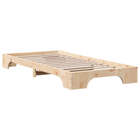 cama individual  estructura de cama natural madera de pino macizo 75 x 190 cm cfw77672