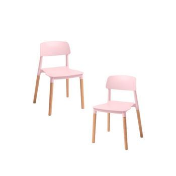 Pack 2 Sillas Estin De Polipropileno 75*39*45 Cm - Rosa
