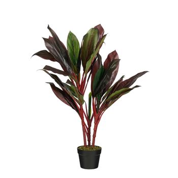 Planta artificial cordyline rojo  h90xb70xl70cm