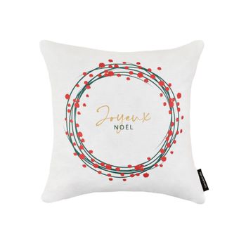 Funda de cojín Navidad 100% algodón Laponia Francés, tamaño 50x50 cm