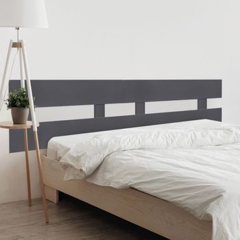 Dhome Cabecero Gris 160cm Dual Horizontal Estilo Valla Madera Reciclada Dm Herrajes Incluidos (160cm Dual Horizontal Valla, Gris)