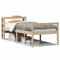 cama individual  cama para adulto  cama personas mayores con cabecero madera maciza pino 75x190 cm