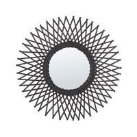 espejo de pared de ratan negro 60 cm forma de sol boho sala de estar dormitorio tagolu