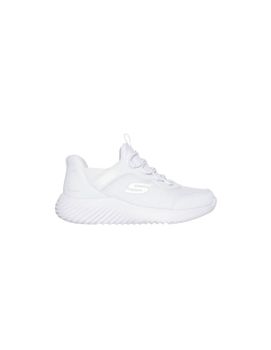 Zapatillas Skechers Bounder - Brisk-Burst Blanco Knit Mesh/ Plata Niño