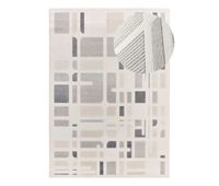 alfombra geometrica con relieve plata flora 80x150 cm - atticgo