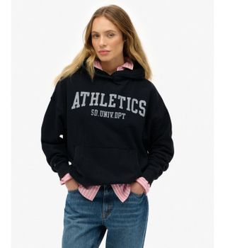 Superdry para mujer. W2012430A Sudadera Athletic Essentials Relaxed marino (M), Casual, Algodón