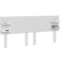 dhome cabecero con estantes de madera reciclada dm colgante pared estilo palet horizontal con patas dual dividido en 2 piezas cama 135140 vintage nordico 210cm dual blanco solido