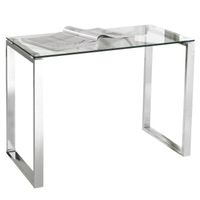 escritorio cristal templado con patas adec 50x100x75 cm - cromo