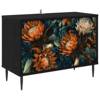 mueble de tv lochem 69 x 33 x 505 cm roble negro vidaxl