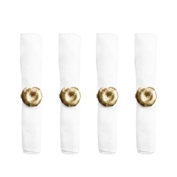 Anillos de servilleta de lirio dorado - set de 4