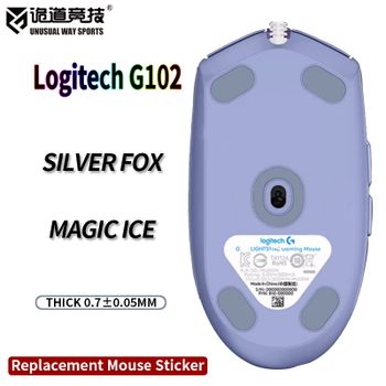 Patines de ratón inusualesWaySports pies G102 Gpro superficie curvada PTFE Anti colapso Magic Ice Silver Fox