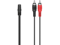 adaptador jack a rca - hama 00205186 35 mm 2x rca 10 cm negro