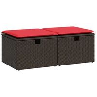 set sofas jardin y cojines 2 pzas ratan sintetico acacia marron cfw442270